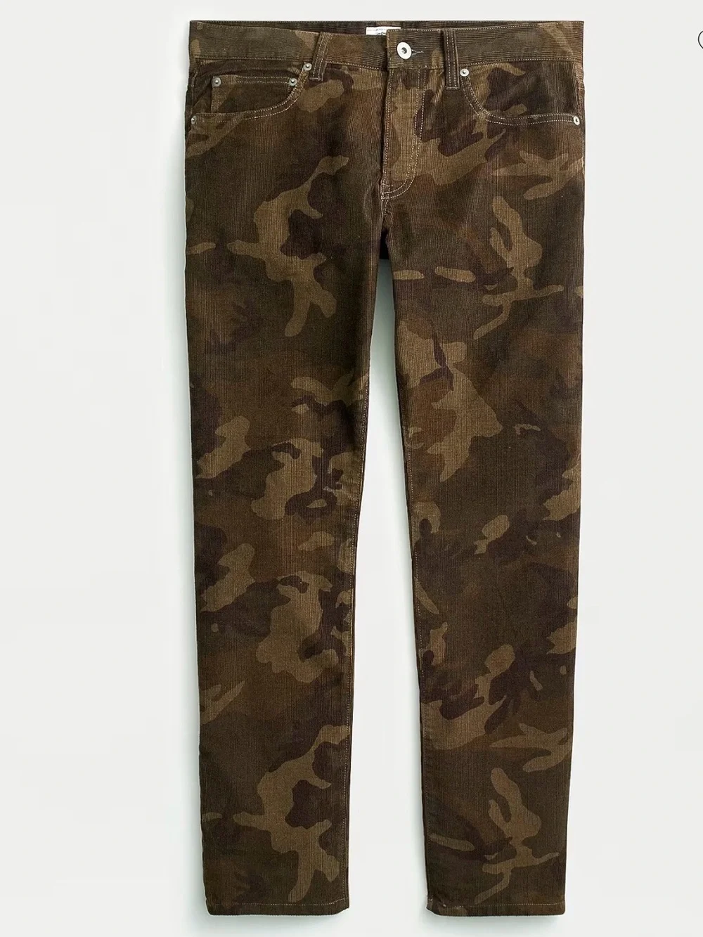J. Crew Men’s Corduroy Camouflage Pants - Olive Brown